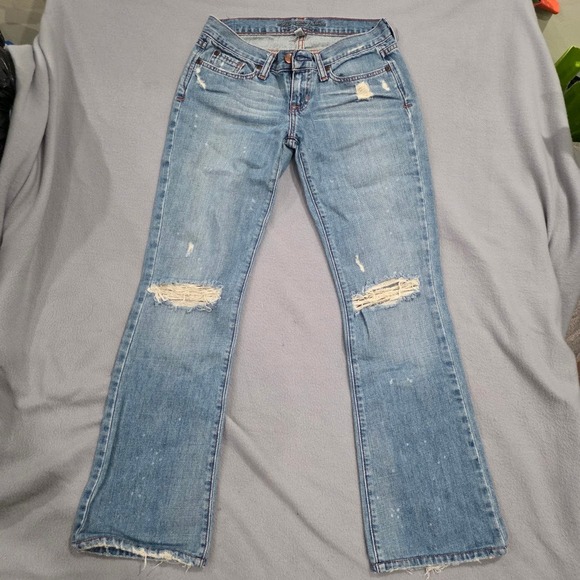 Abercrombie & Fitch Denim - Y2K Abercrombie & Fitch Low Rise Distresed Bootcut Jeans Paint Splatter 0S 28x27